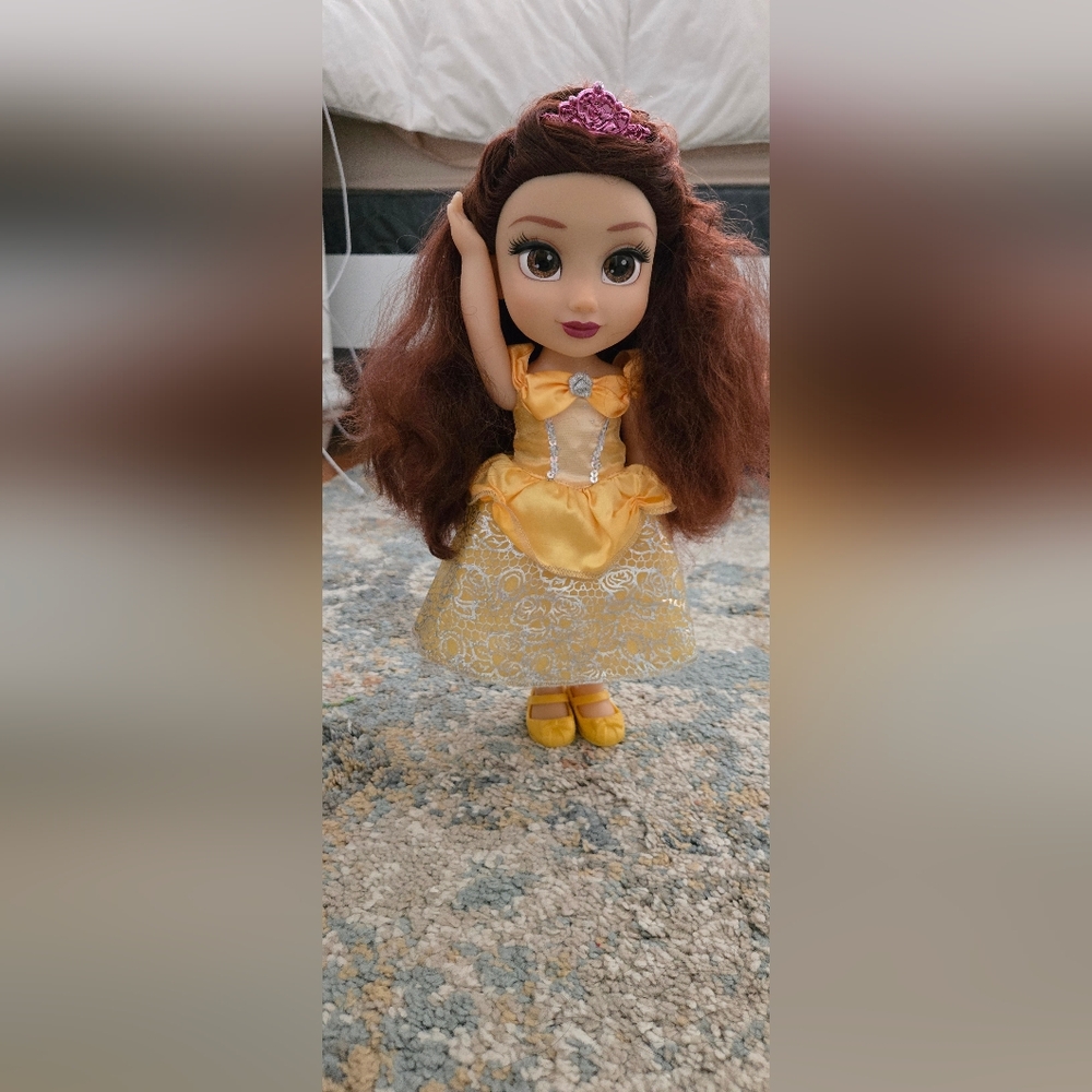 Disney Doll in Yellow Dress with Brown Hair